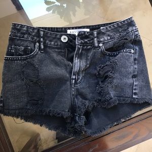 Black high rise shorts